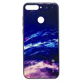 Evelatus Samsung Galaxy A7 (2018) Θήκη με Γυαλί Προστασίας Πλάτης - Έναστρος Ουρανός