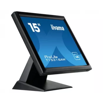 Iiyama ProLite T1531SAW-B5 15 ιντσών XGA αντιστατική οθόνη αφής LED, 4:3, DVI-D/VGA, USB, ηχεία, IP54-μπροστινό μέρος, VESA, μαύρο
