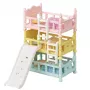 EPOCH Sylvanian Families τριώροφο κρεβάτι Triple - έπιπλο κουκλόσπιτου, 3 επίπεδα, λευκό με ροζ λεπτομέρειες, περιλαμβάνει σκάλα και 3 στρώματα, για φιγούρες μωρών, από 3 ετών