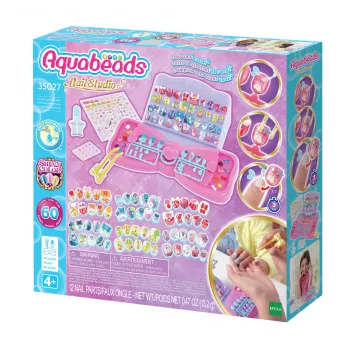 EPOCH Aquabeads Nail Studio Σετ Εκκίνησης - Σετ Τέχνης Νυχιών με Χάντρες Ενεργοποιούμενες με Νερό για Παιδιά, πάνω από 100 σχέδια, επαναχρησιμοποιούμενα νύχια, χωρίς κόλλα, από 4 ετών