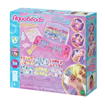 EPOCH Aquabeads Nail Studio Σετ Εκκίνησης - Σετ Τέχνης Νυχιών με Χάντρες Ενεργοποιούμενες με Νερό για Παιδιά, πάνω από 100 σχέδια, επαναχρησιμοποιούμενα νύχια, χωρίς κόλλα, από 4 ετών