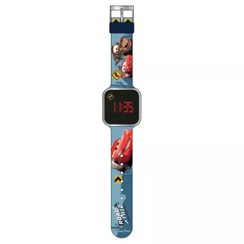 PULIO παιδικό ψηφιακό ρολόι με οθόνη LED - σχέδιο Disney Pixar Cars, κόκκινο/μαύρο
