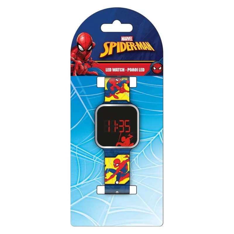PULIO Spiderman LED ψηφιακό παιδικό ρολόι - κόκκινο/μπλε