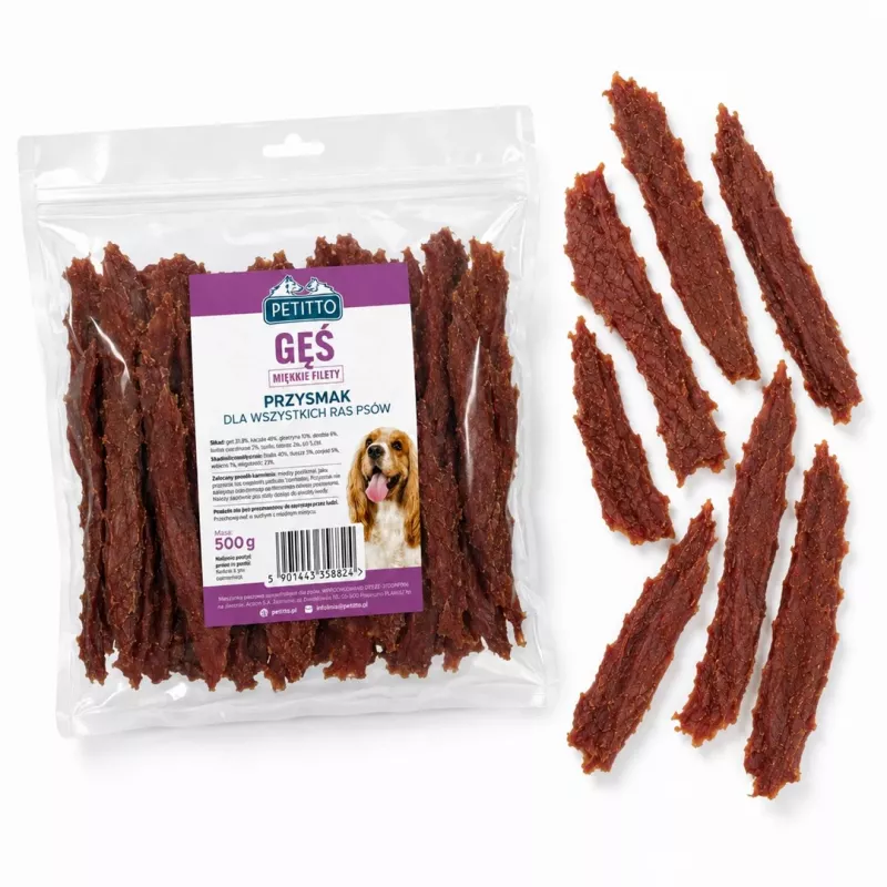 PETITTO μαλακά φιλέτα χήνας για σκύλους 500g