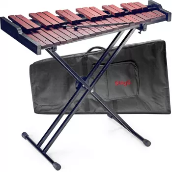 Stagg XYLO-SET-37 ξυλόφωνο 37 τόνων με βάση, θήκη & μπαγκέτες – F5-F8, πλάκες ήχου Fibrasynth, αντηχεία αλουμινίου