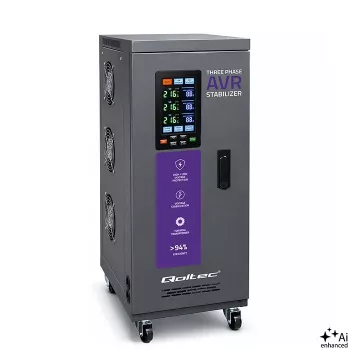Qoltec Τριφασικός Σταθεροποιητής Τάσης AVR MULTIPROTECTION 10kVA ±3% Σερβοκινητήρας 3F LCD Expert Line