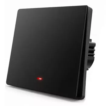 Qoltec 52722 Έξυπνος διακόπτης φωτισμού Wi-Fi, 1 καναλιού, με πάνελ αφής, χρονοδιακόπτη, Tuya/Smart Life, μαύρο