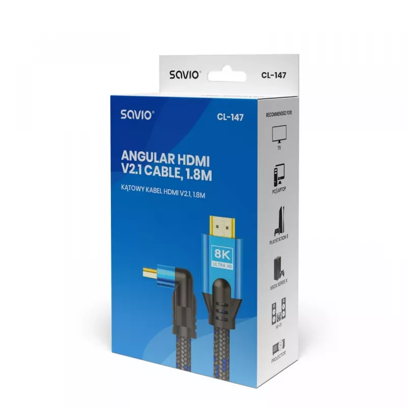 SAVIO CL-147 Καλώδιο HDMI 2.1 8K 48Gbps Ultra High Speed