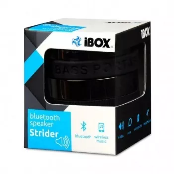 IBOX Ηχείο STRIDER Bluetooth φορητό ασύρματο ηχείο με ραδιόφωνο FM, ανοιχτή ακρόαση, 5W RMS, 3,5mm AUX, USB, MicroSD, Μαύρο