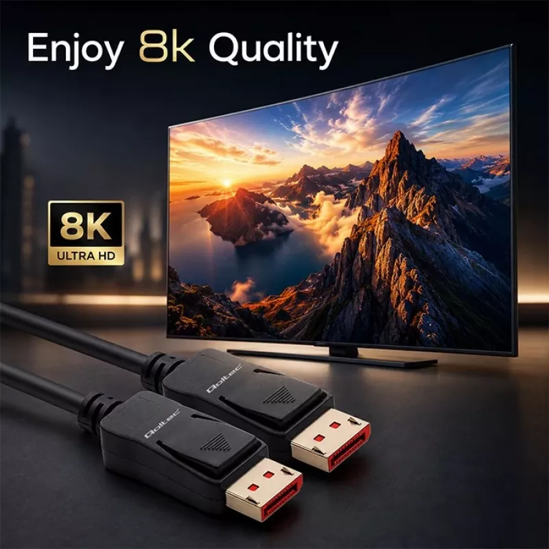 QOLTEC Καλώδιο DisplayPort M/M v2.1 40G 2m