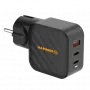 HAMMER RapidCharge 65W GaN τροφοδοτικό - 2x USB-C PD, 1x USB-A QC, μαύρο