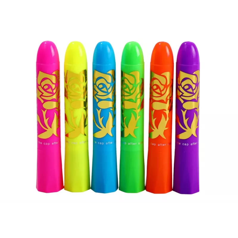 LEAN TOYS Σετ βαψίματος προσώπου Νέον Φθορίζοντα μαρκαδόροι 6 τεμ.