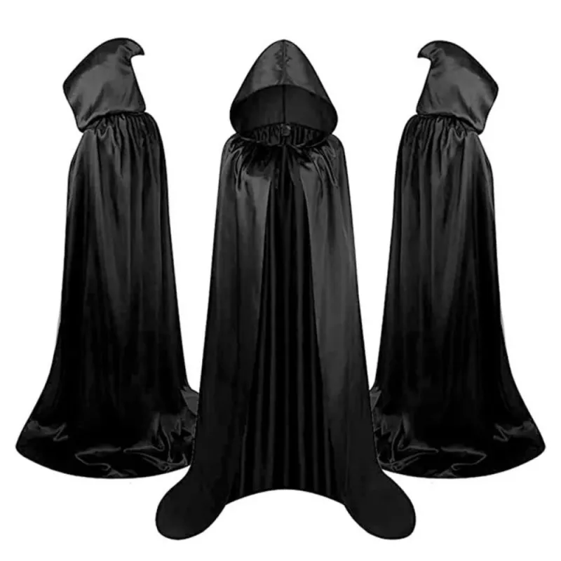 LEAN TOYS Κάπα με κουκούλα Καρναβάλι Halloween Μαύρο 150cm