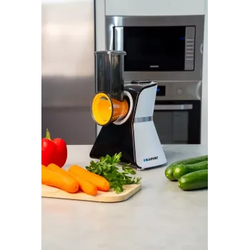 Blaupunkt Slicer FPS502 ηλεκτρική κουζινομηχανή 150 W ανοξείδωτο μαχαίρι κυματιστό 190 mm ρυθμιζόμενο πάχος κοπής 0-15 mm Μαύρο/Ασημί