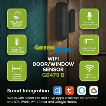 GREENBLUE GB479 B Ασύρματος αισθητήρας Wi-Fi πόρτας/παραθύρου - Λευκό