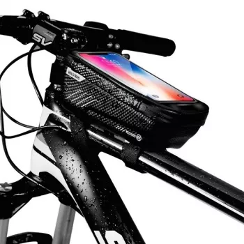 WILDMAN Bike Holder Case M E2 1L Μαύρο - Τσάντα τιμονιού για smartphone, αντοχή σε πιτσιλιές, συμβατή με οθόνη αφής, 1L χώρος αποθήκευσης
