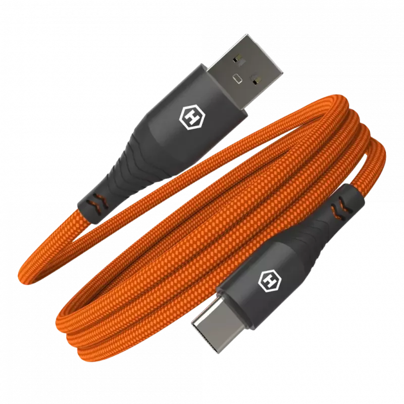 HAMMER Καλώδιο USB-A σε USB-C 1,2 m Μαύρο 480Mbps Φόρτιση & δεδομένα
