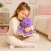 LEAN TOYS λούτρινο χταπόδι με ελαστικά πλοκάμια μωβ 30 cm