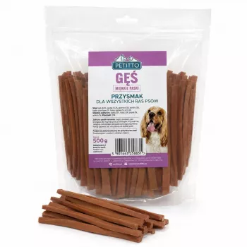 PETITTO μαλακές λωρίδες χήνας σνακ για σκύλους 500g