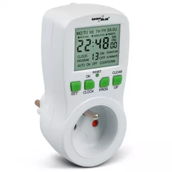 GreenBlue GB107 ψηφιακός προγραμματιζόμενος διακόπτης χρονοδιακόπτη 16 προγράμματα 230V 16A Schuko