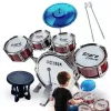 Suprimo K-Drums 1 Παιδικό ντραμς με 5 τύμπανα, πιατίνια, σκαμπό και μπαγκέτες, Κόκκινο