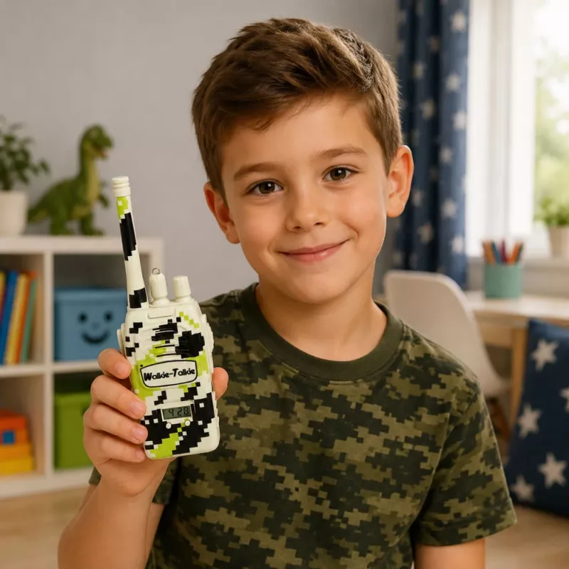 LEAN TOYS στρατιωτικά walkie-talkies USB εμβέλεια 200M χακί 2 τεμ.