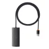 Baseus Lite Series 4-Port USB 3.0 Hub - 5Gbps, Bus-Powered, Μαύρο (WKQX030101)