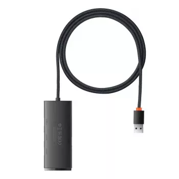 Baseus Lite Series 4-Port USB 3.0 Hub - 5Gbps, Bus-Powered, Μαύρο (WKQX030101)