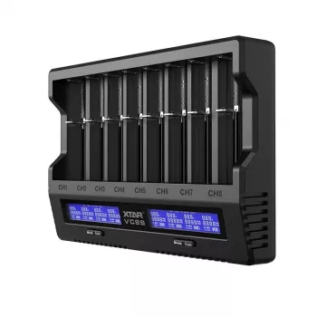 XTAR VC8S USB-C SET Φορτιστής μπαταριών, 3,7V/1,2V