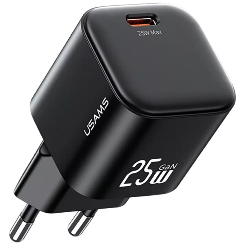 USAMS 25W GaN USB-C Γρήγορος φορτιστής - Λευκό