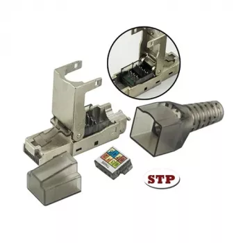 Techly 101911 RJ45 Cat6a 10G αρθρωτό βύσμα χωρίς εργαλεία, STP