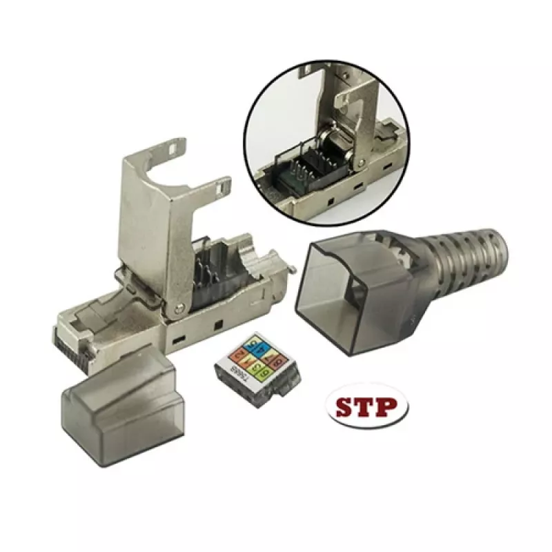 Techly 101911 RJ45 Cat6a 10G αρθρωτό βύσμα χωρίς εργαλεία, STP