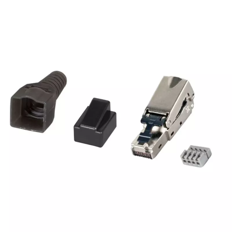 Techly 101911 RJ45 Cat6a 10G αρθρωτό βύσμα χωρίς εργαλεία, STP