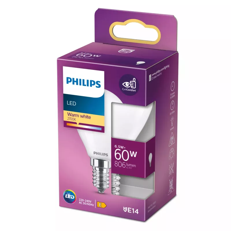 Philips LED Classic 5.5W E14 P45 Θερμό Λευκό 806lm Ματ Λαμπτήρας (Αντίστοιχο 60W)