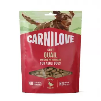 CARNILOVE Σκύλου SOFT Snack Ορτύκι με Ρίγανη 200 g - Χωρίς Σιτηρά Μαλακές Λιχουδιές για Ενήλικους Σκύλους