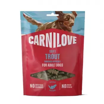 CARNILOVE Σνακ σκύλου μαλακό με Πέστροφα και Άνηθο 200 g – Χωρίς σιτηρά Εκπαιδευτικές λιχουδιές για όλες τις ράτσες
