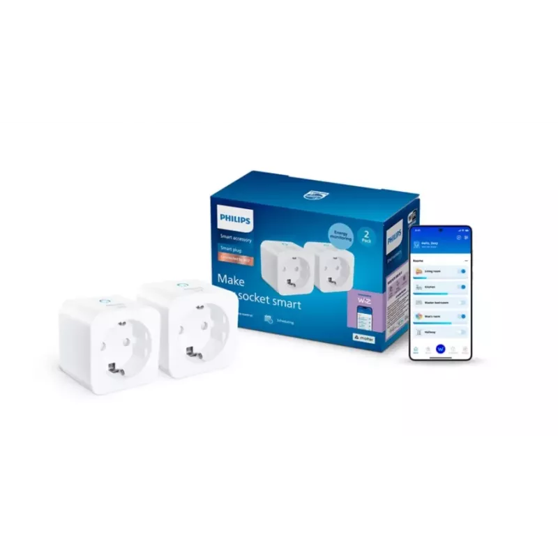 Philips Smart Smart Plug με μέτρηση ενέργειας Τύπου F Συσκευασία 2 τεμ.