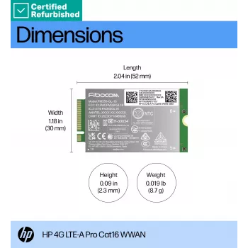 RENEW GOLD HP 4G LTE Modem m.2 WWAN Cat 16 L860-GL-16 Mobile Broadband Cellular (συμβατό με WWAN-enabled EliteBook 630 640 645 660 830 840 860 1040 G11, x360 G11, ProBook 440 460 465 G11, ZBook Firefly Fury Power 14 16 G11 G11A)
