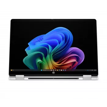 HP OmniBook 5 Flip NG AI 14-km0001nnx - Ultra 7 355, 32GB LPDDR5X 7467 on-board, 512GB, Touch/14,0 2K (1920x1200) OLED, Glacier Silver DF+ AI-Logo - 5MP IR TNR, χωρίς 65W AC-Adapter, Win 11 Home, 1 έτος