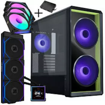 Lian Li LANCOOL 217 INF κουτί PC πακέτο + HydroShift II LCD-S 360TL AIO + 3x UNI FAN SL-INF 120 Reverse Blade ανεμιστήρες - μαύρο