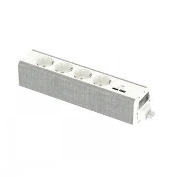 SCHNEIDER ELECTRIC UNICA SYSTEM+ MOD.UNIT 4XSCHUKO+USBA/C ΛΕΥΚΟ/ΓΚΡΙ