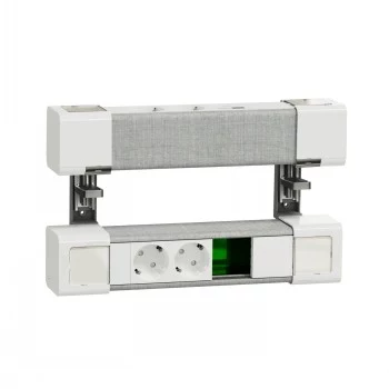 SCHNEIDER ELECTRIC UNICA SYSTEM+ ΣΥΣΚΕΥΗ ΓΡΑΦΕΙΟΥ 4XSCHUKO+USB A/C+RJ45 OPT, ΛΕΥΚΟ/ΓΚΡΙ