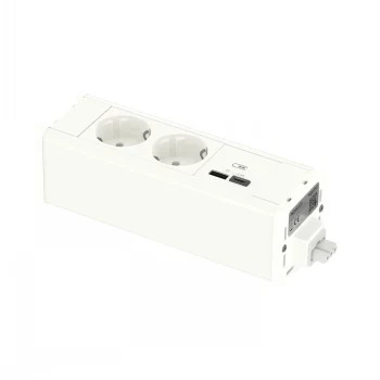 SCHNEIDER ELECTRIC UNICA SYSTEM+ MOD.UNIT 2XSCHUKO+USBA/C ΛΕΥΚΟ
