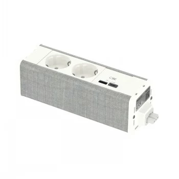 SCHNEIDER ELECTRIC UNICA SYSTEM+ MOD.UNIT 2XSCHUKO+USBA/C ΛΕΥΚΟ/ΓΚΡΙ