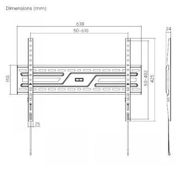 LH-GROUP βάση τοίχου 32-86 75KG FIXED