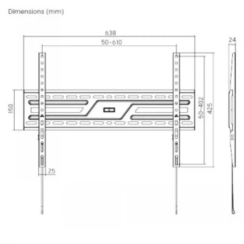 LH-GROUP βάση τοίχου 32-86 75KG FIXED