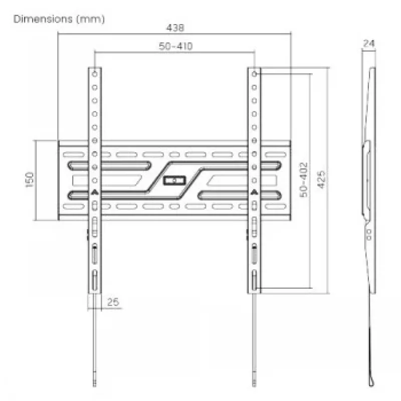 LH-GROUP ΒΑΣΗ ΤΟΙΧΟΥ 32-75 75KG FIXED