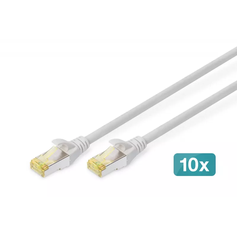 Καλώδιο Patch DIGITUS - CAT6a - S/FTP - Snagless - 3m - μαύρο - συσκευασία 10 τεμ.