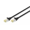 DIGITUS Καλώδιο patch - CAT6a - S/FTP - Snagless - Cu - 0,5 m - μαύρο - συσκευασία 10 τεμ.