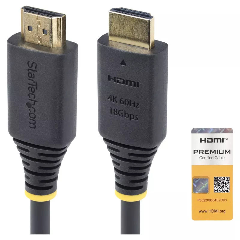 StarTech.com 1,5 m (4,9 ft) Premium Certified High Speed Καλώδιο HDMI, 4K60Hz, Μαύρο